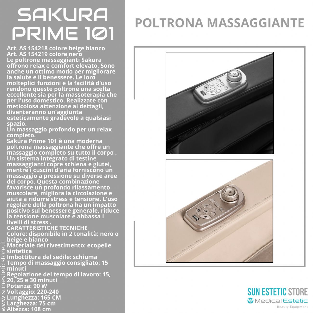 Sakura Prime 101 poltrona massaggiante relax