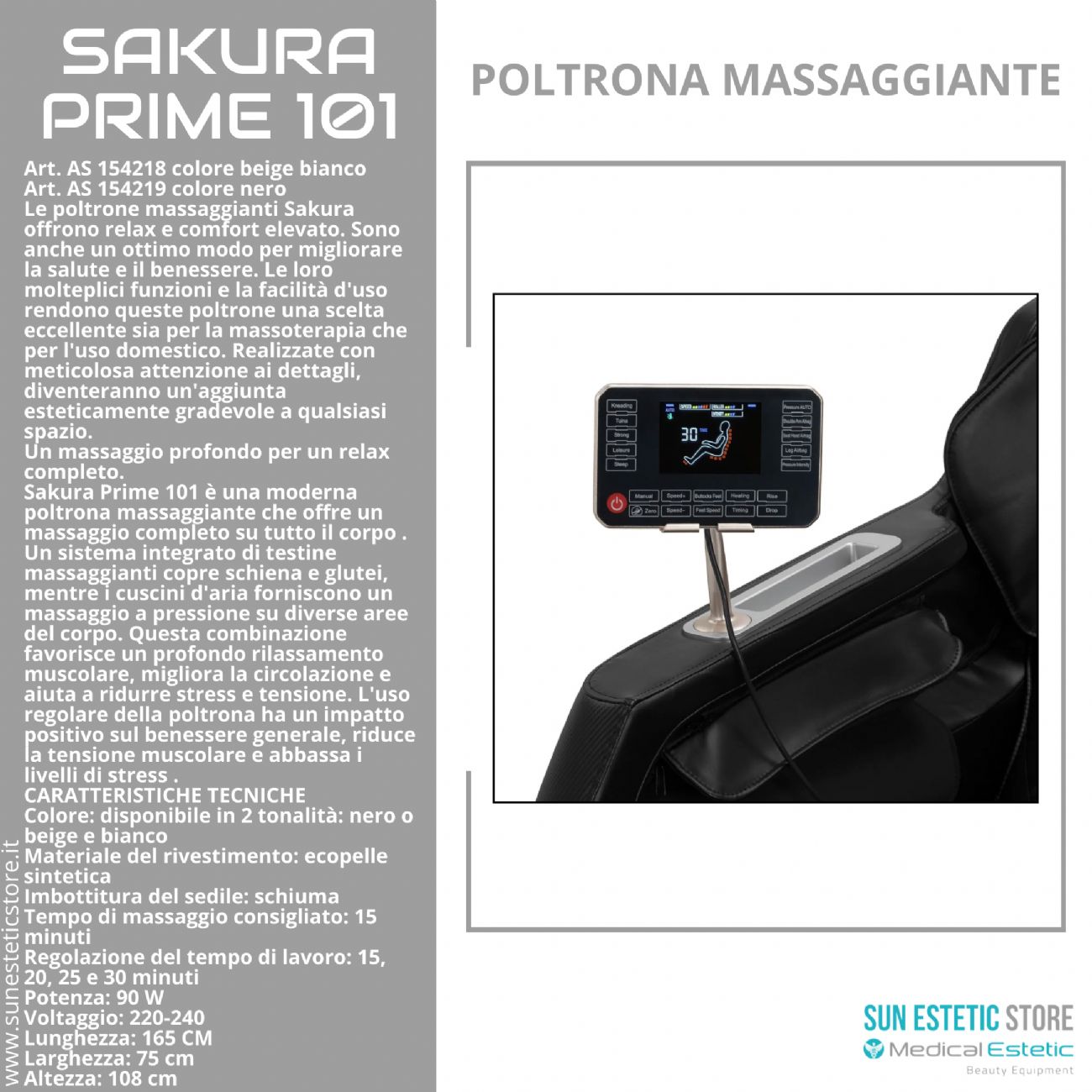Sakura Prime 101 poltrona massaggiante relax