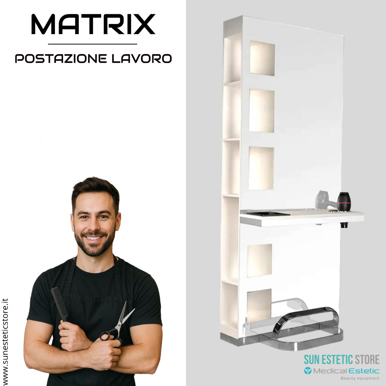 Matrix postazione lavoro parrucchiere