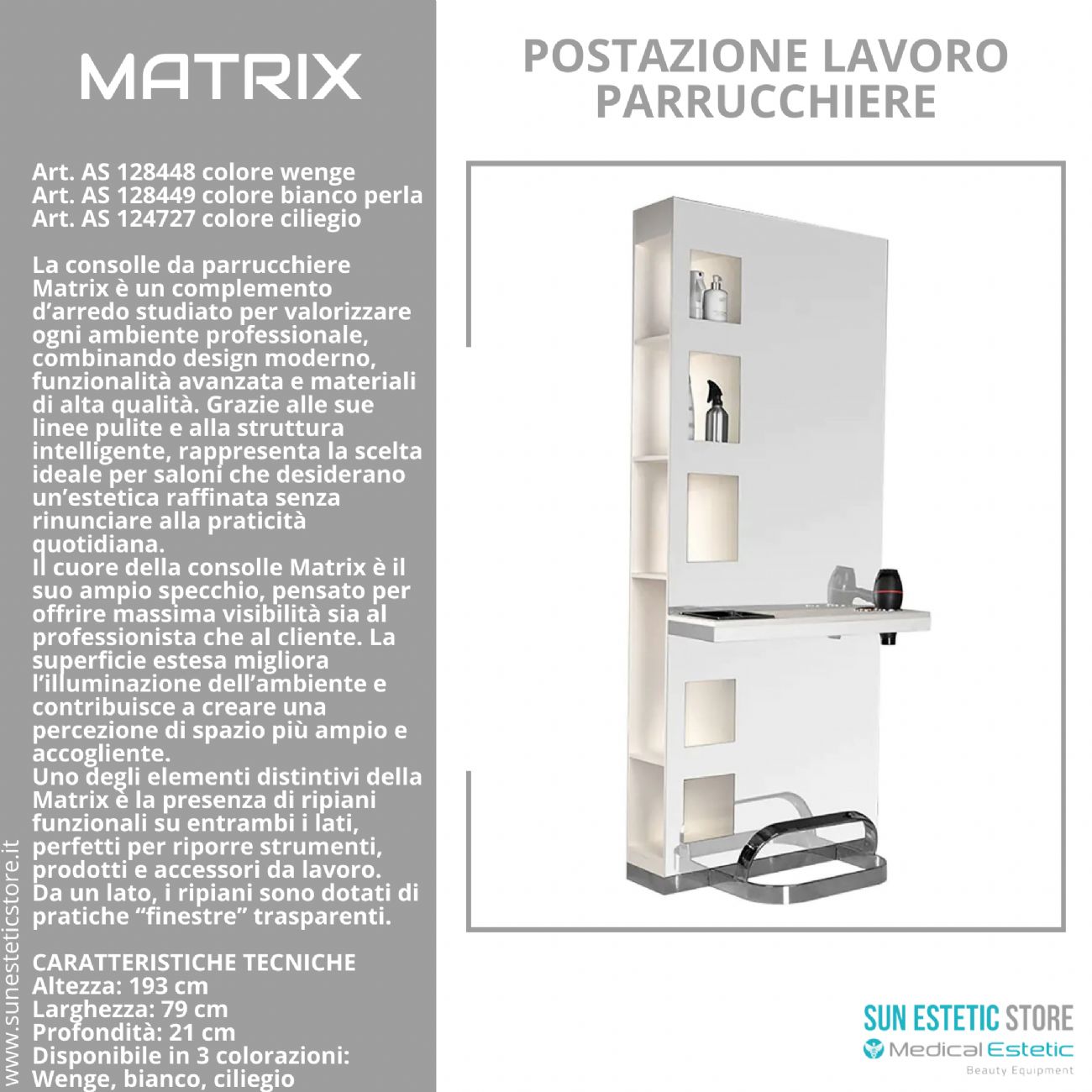 Matrix postazione lavoro parrucchiere