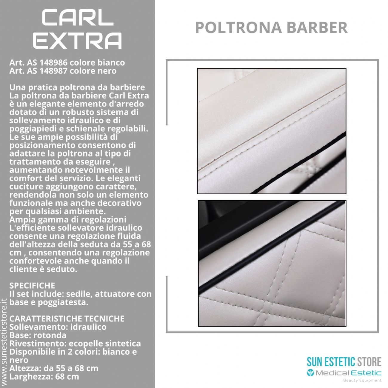 Carl Extra poltrona maschile barbiere barber