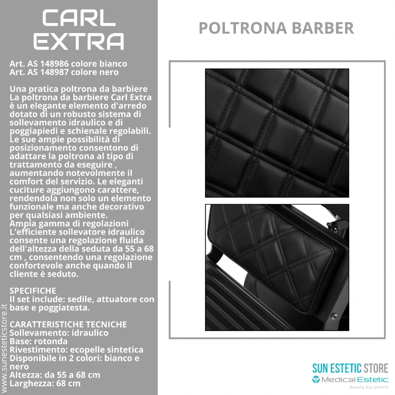Carl Extra poltrona maschile barbiere barber