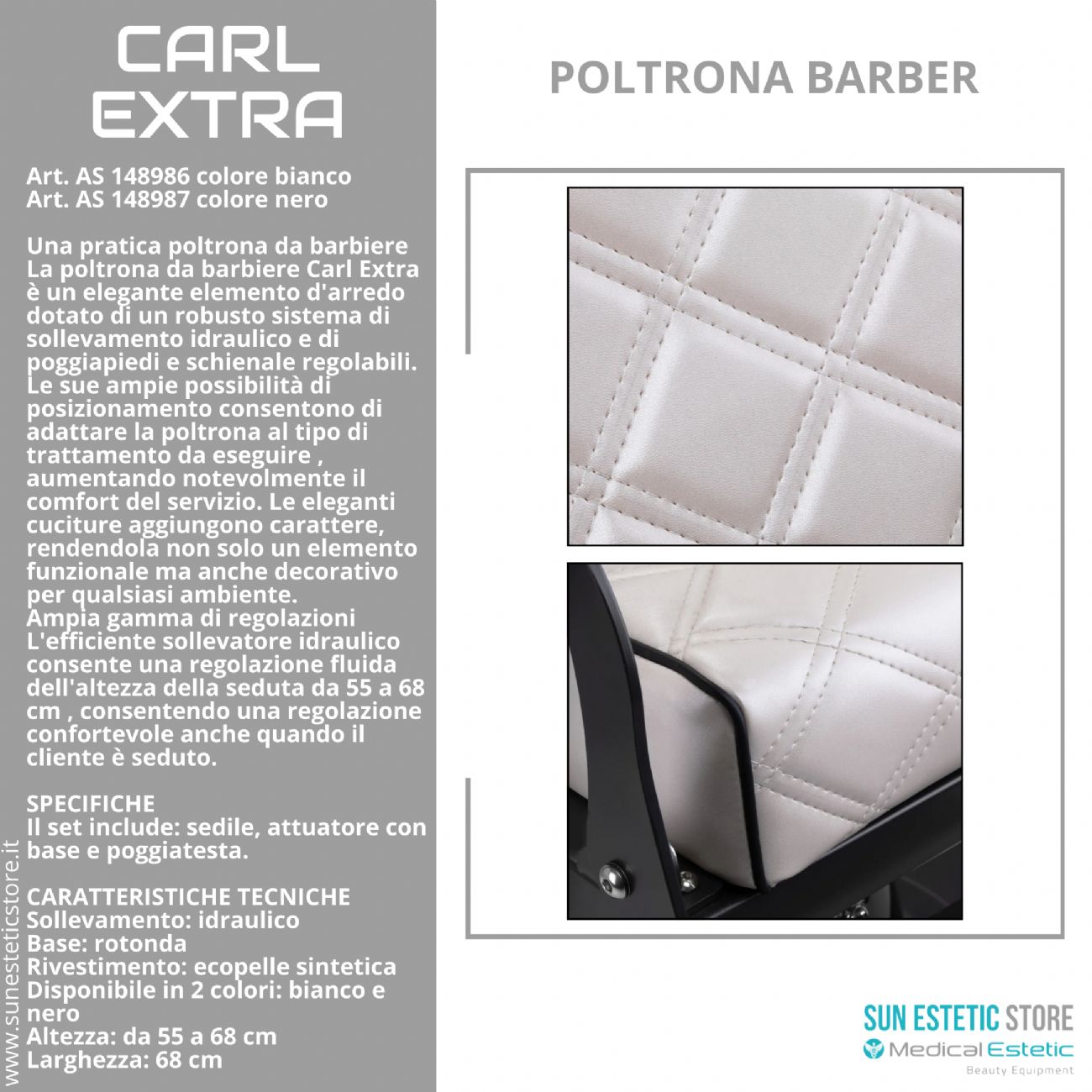 Carl Extra poltrona maschile barbiere barber