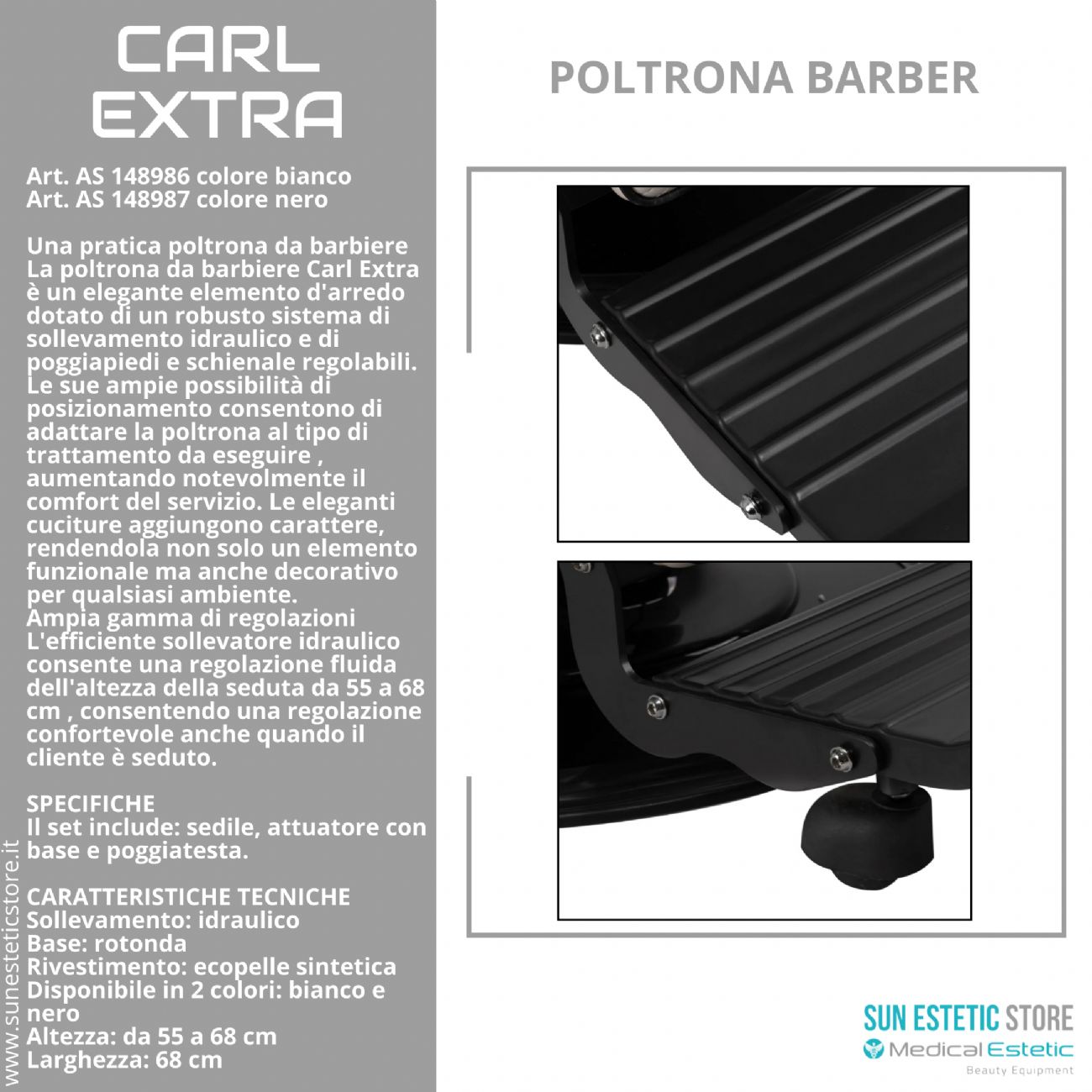 Carl Extra poltrona maschile barbiere barber