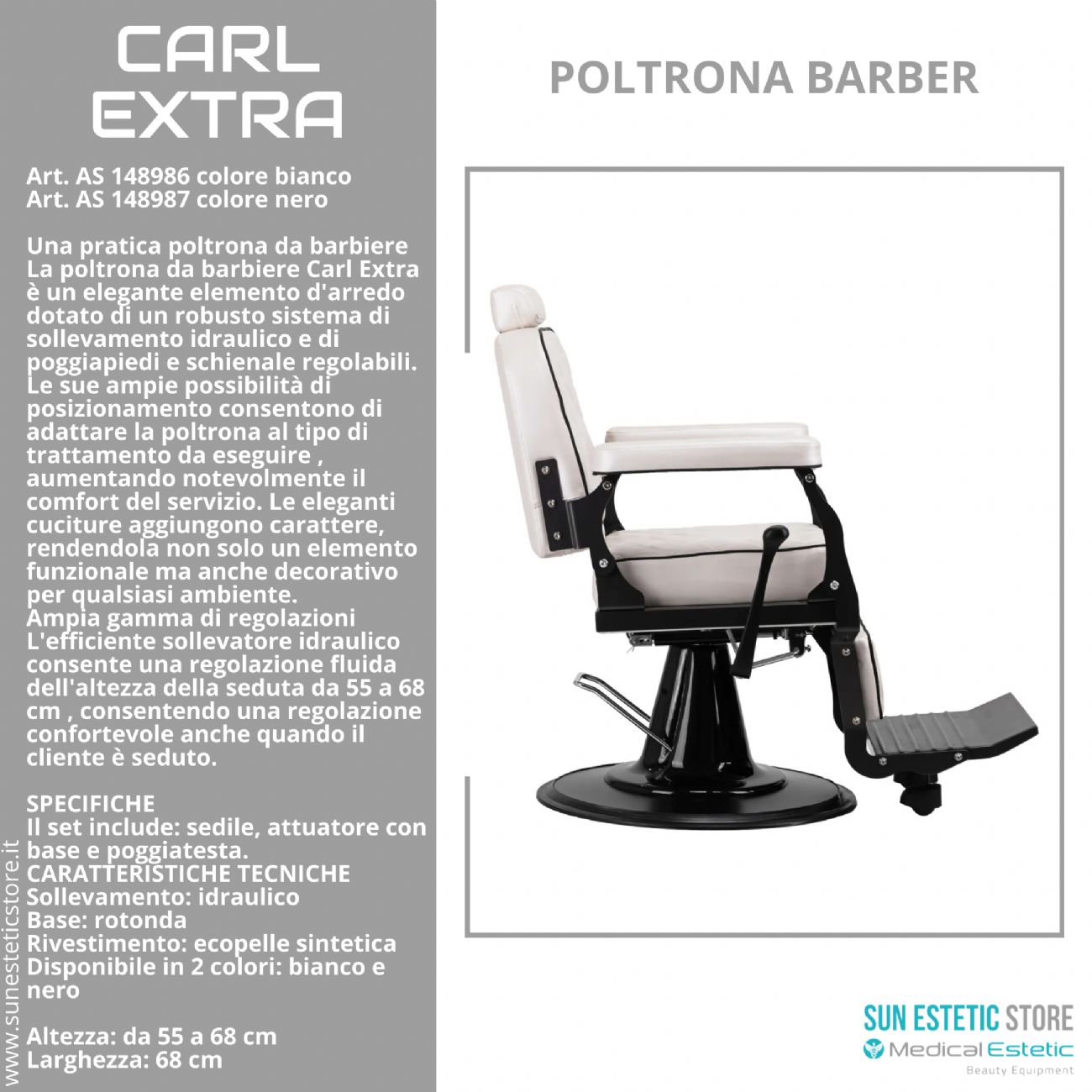Carl Extra poltrona maschile barbiere barber