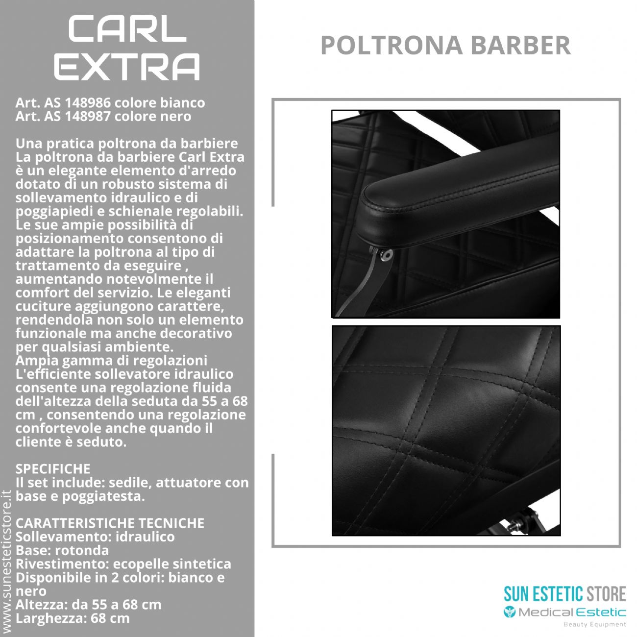 Carl Extra poltrona maschile barbiere barber