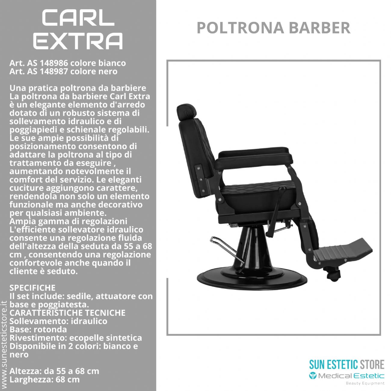 Carl Extra poltrona maschile barbiere barber