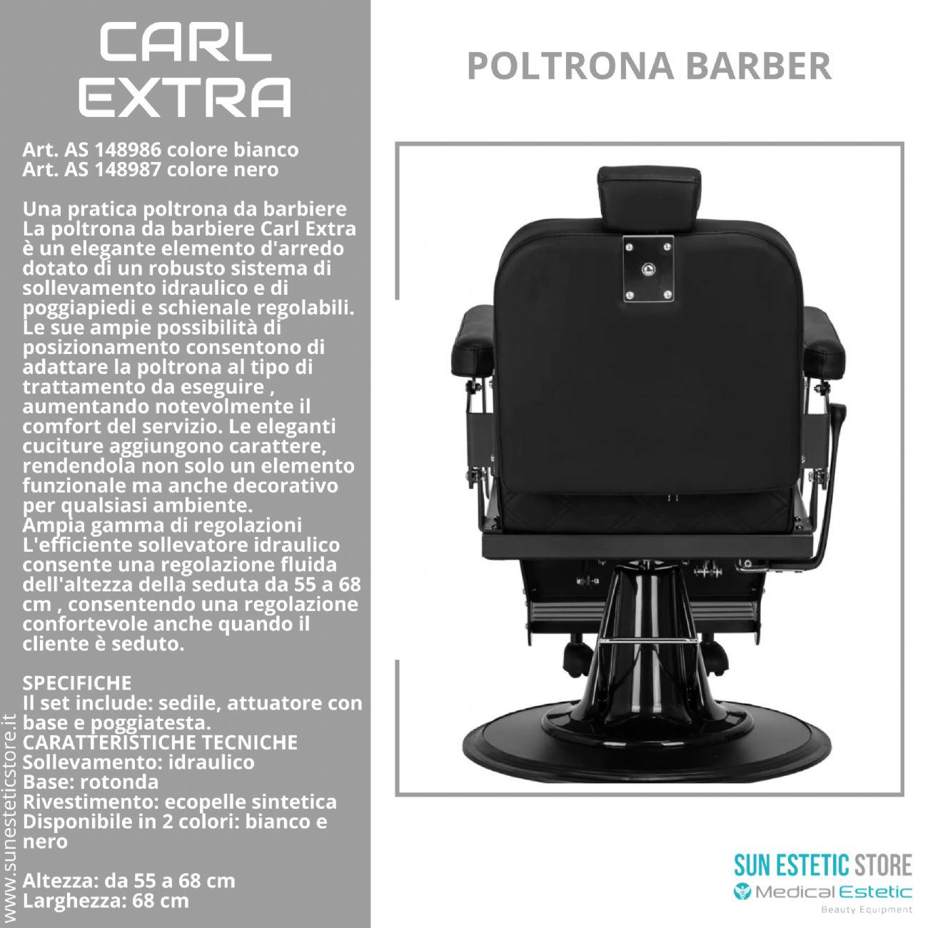 Carl Extra poltrona maschile barbiere barber