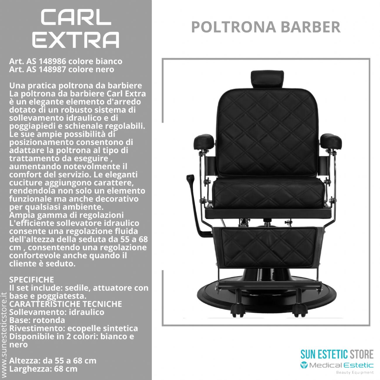 Carl Extra poltrona maschile barbiere barber