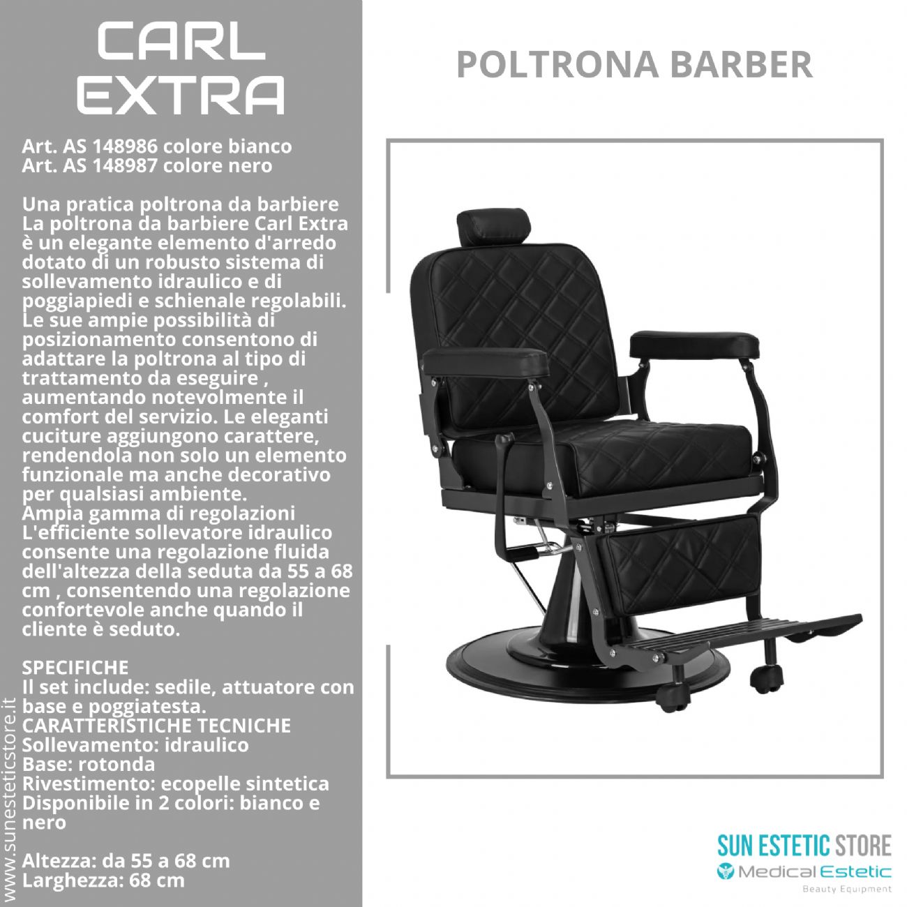 Carl Extra poltrona maschile barbiere barber