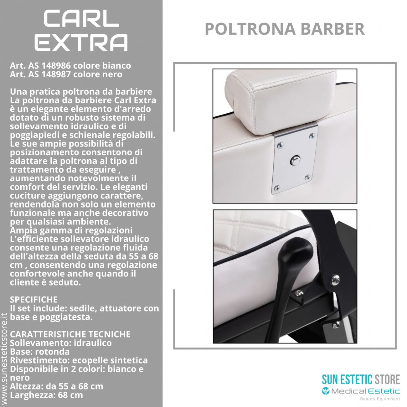 Carl Extra poltrona maschile barbiere barber
