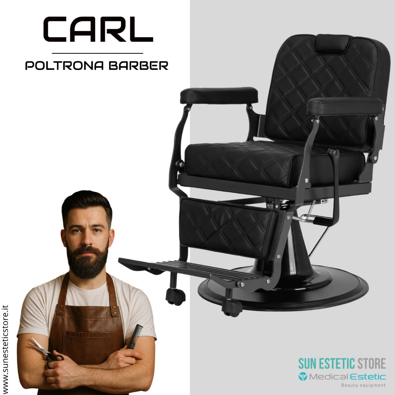Carl poltrona maschile barber shop