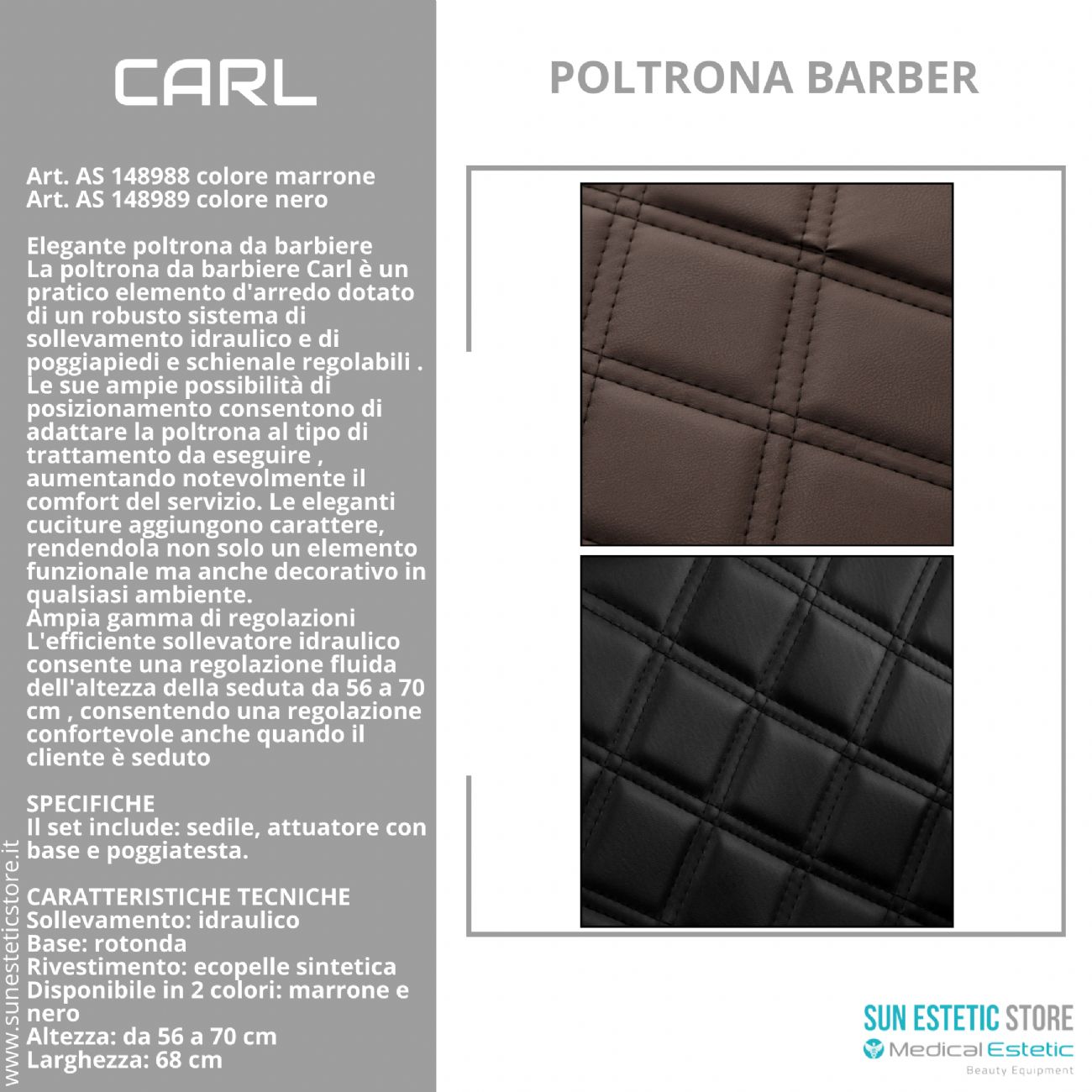 Carl poltrona maschile barber shop