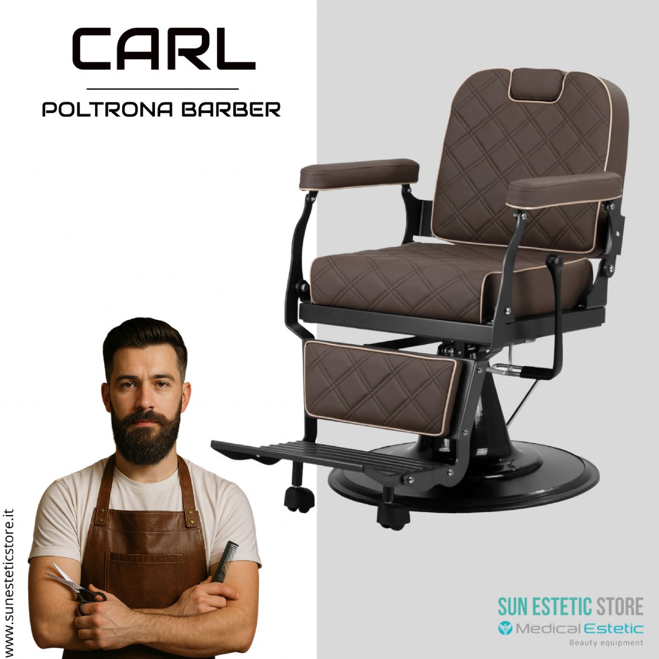 Carl poltrona maschile barber shop