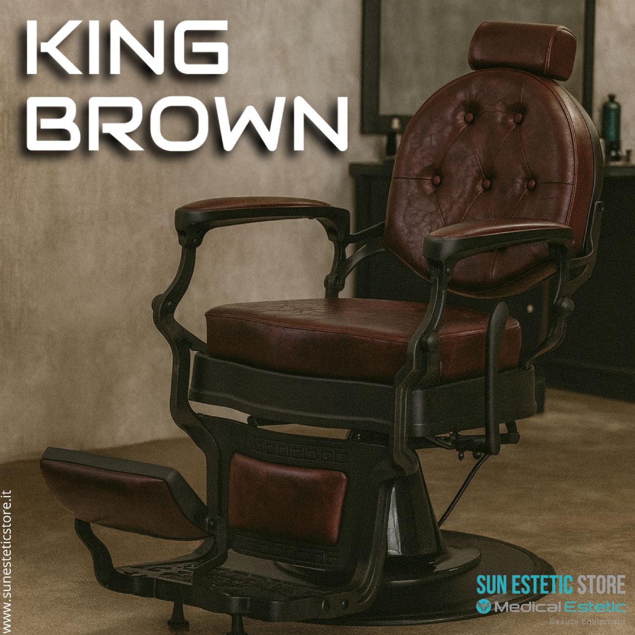 King Antiqued poltrona maschile barbiere Barber shop