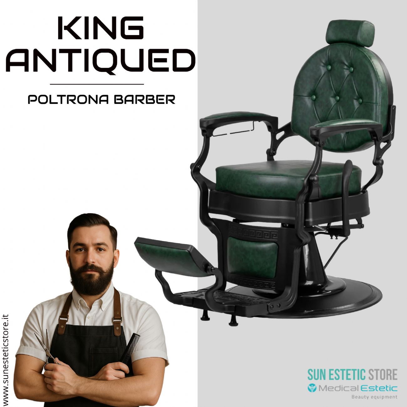 King Antiqued poltrona maschile barbiere Barber shop