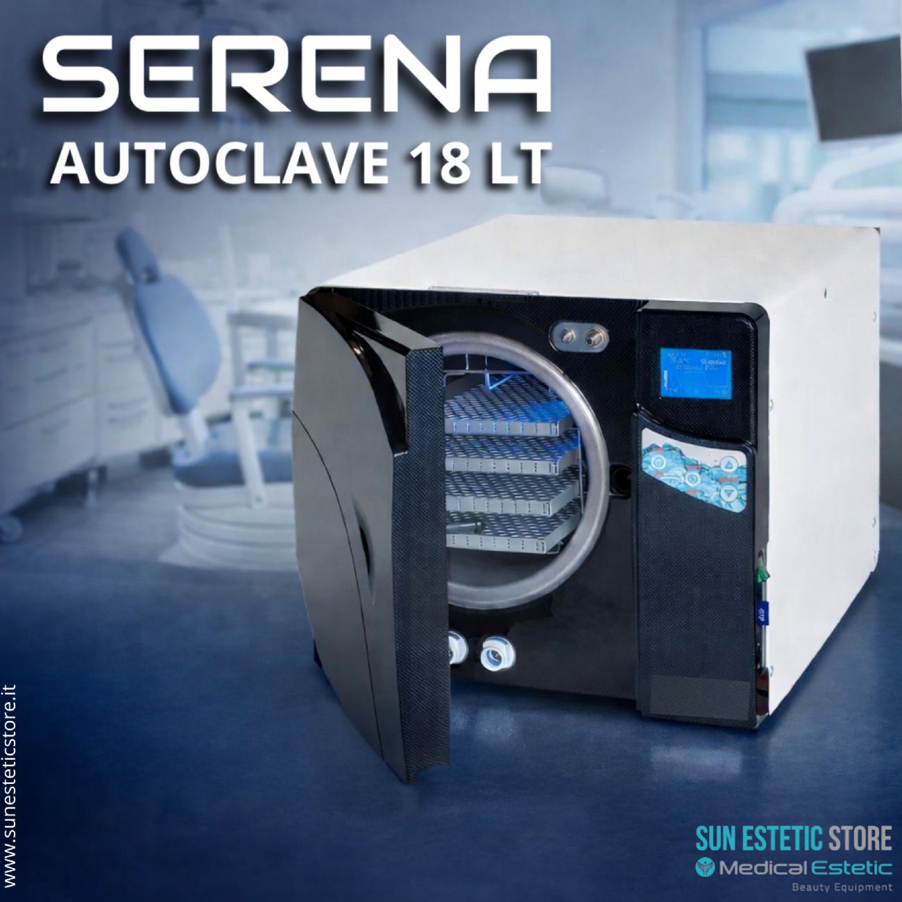 Serena Autoclave 18 lt Classe B sterilizzazione estetica