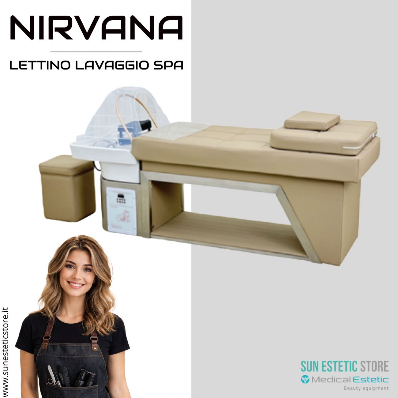 Nirvana lettino trattamenti head spa parrucchiere