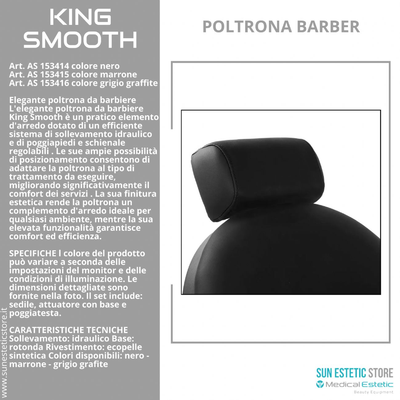 King Smooth poltrona barbiere Barber shop