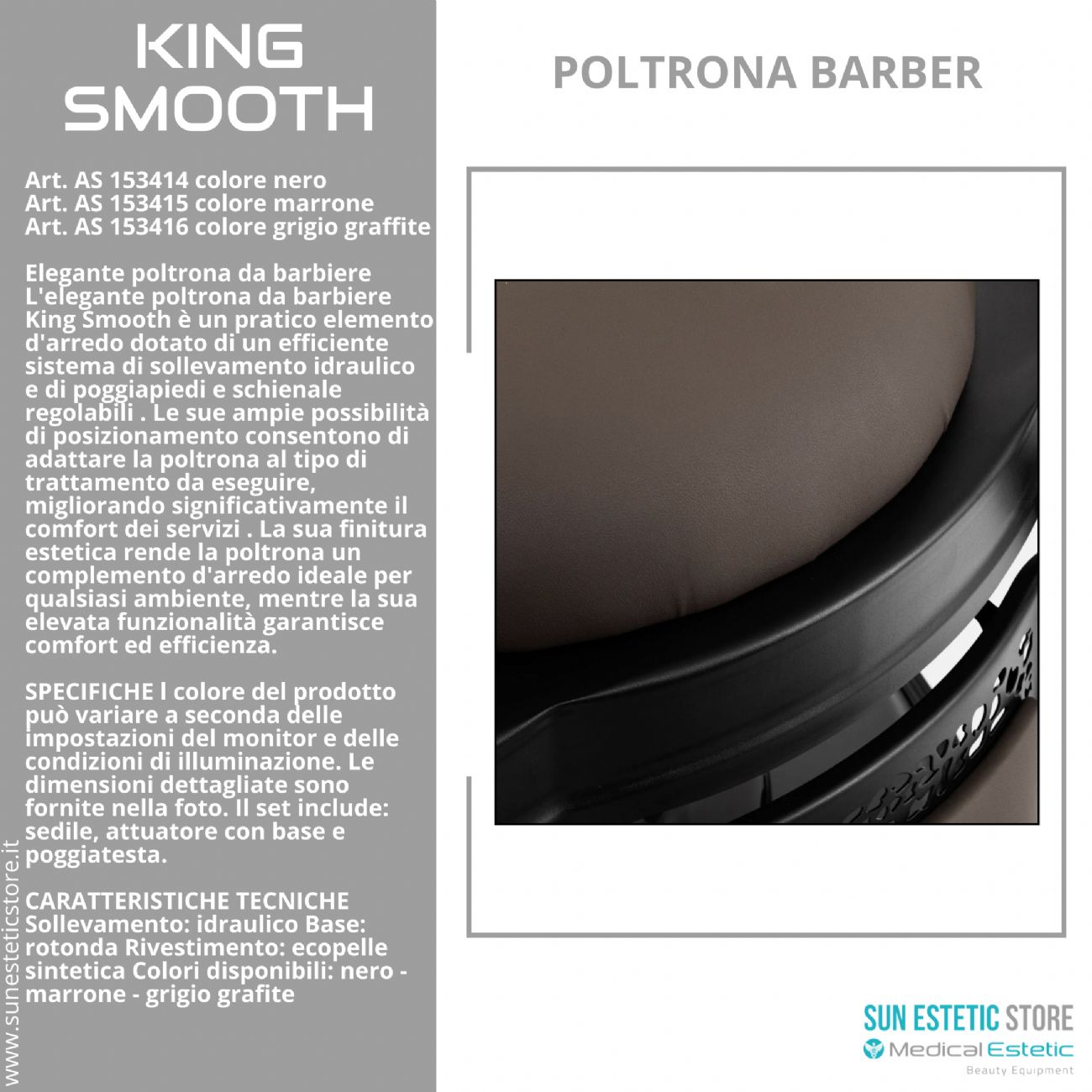 King Smooth poltrona barbiere Barber shop