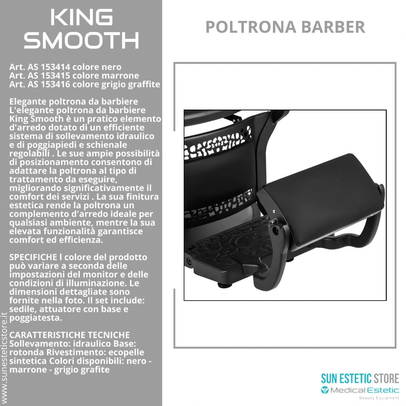 King Smooth poltrona barbiere Barber shop