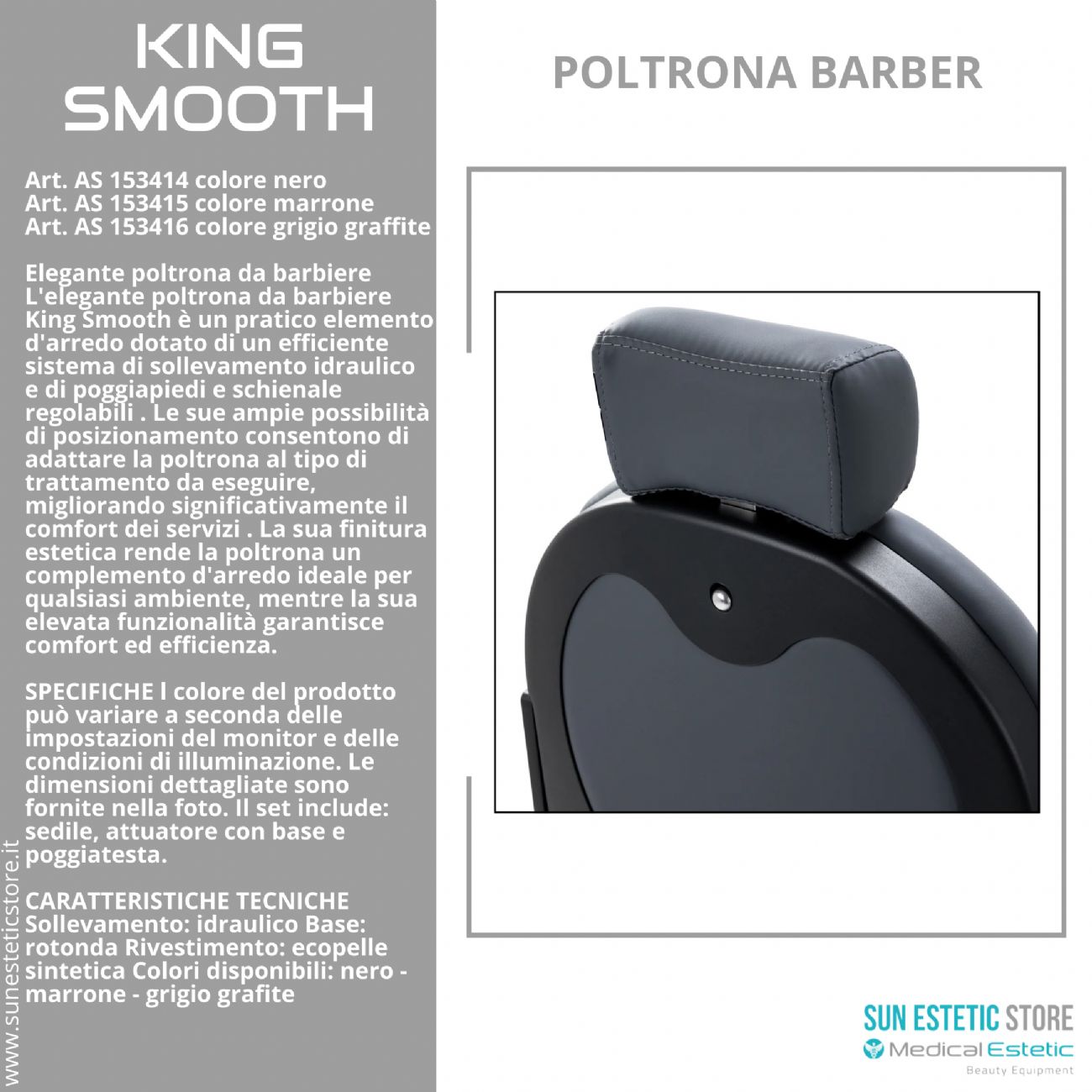 King Smooth poltrona barbiere Barber shop