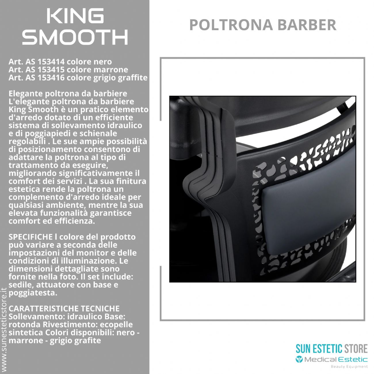 King Smooth poltrona barbiere Barber shop