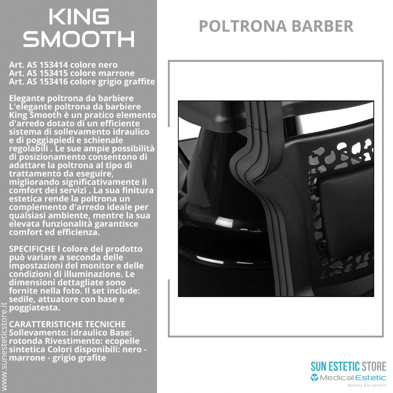 King Smooth poltrona barbiere Barber shop