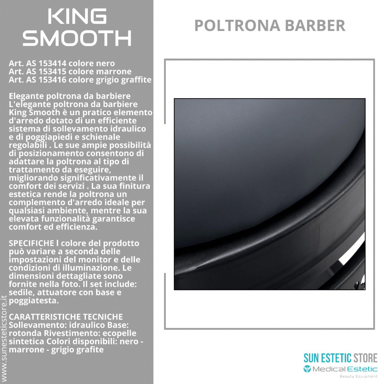 King Smooth poltrona barbiere Barber shop