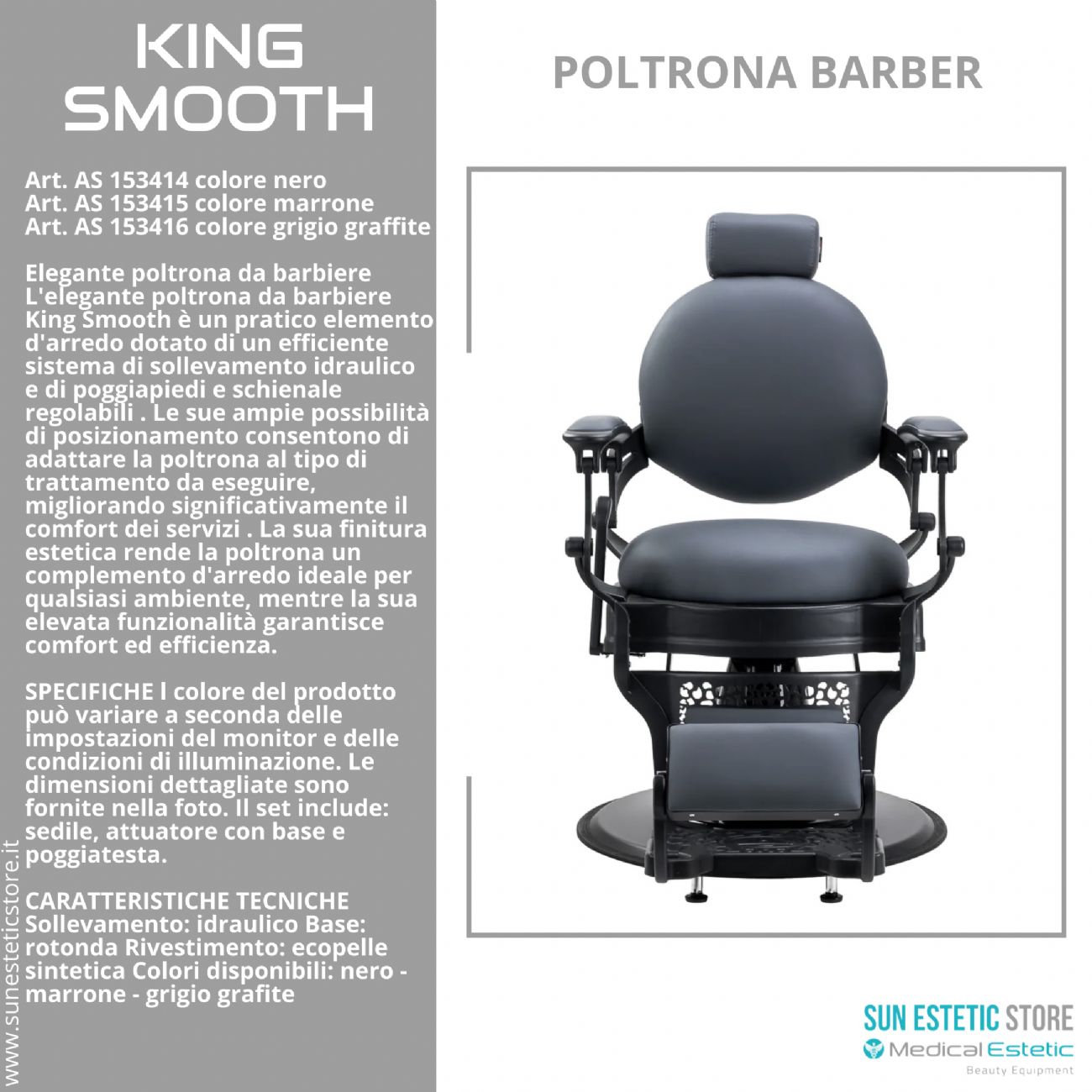 King Smooth poltrona barbiere Barber shop