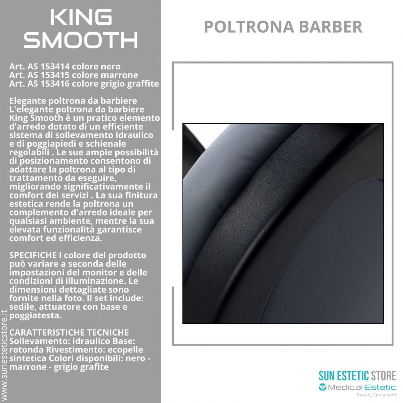 King Smooth poltrona barbiere Barber shop
