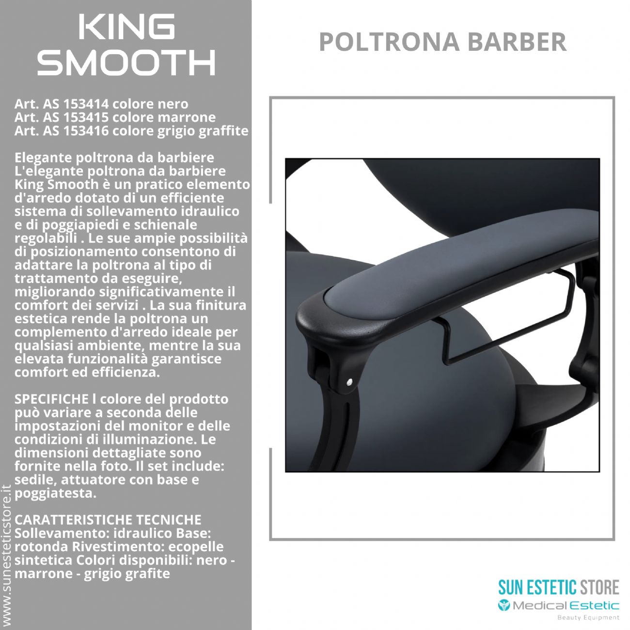 King Smooth poltrona barbiere Barber shop