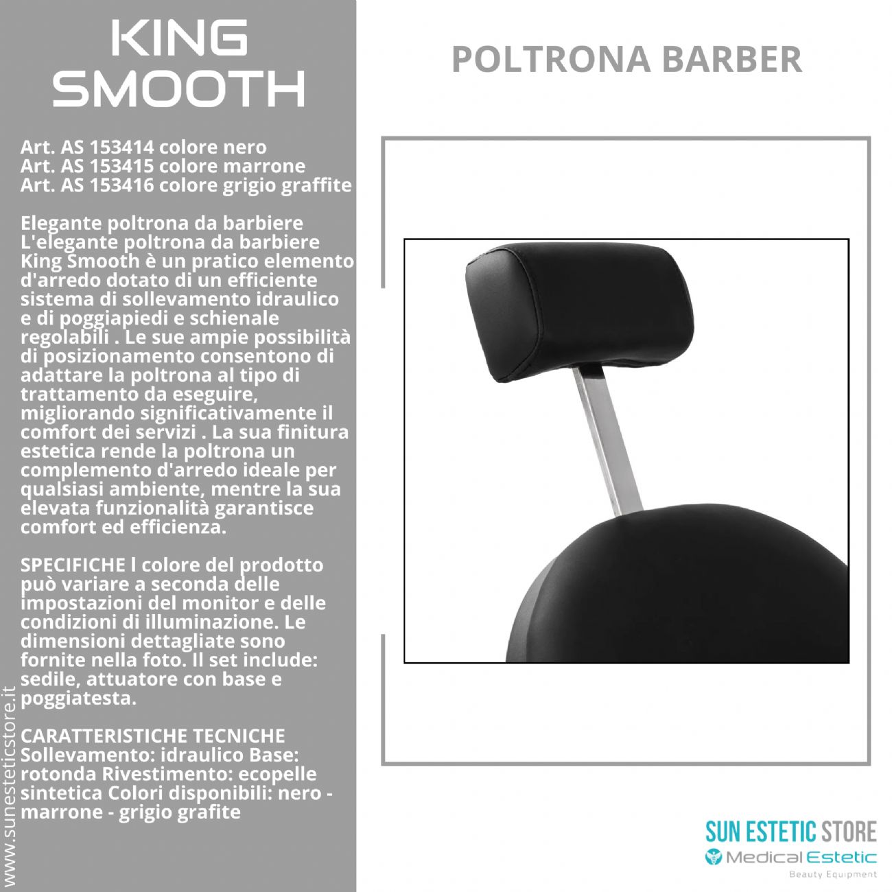 King Smooth poltrona barbiere Barber shop
