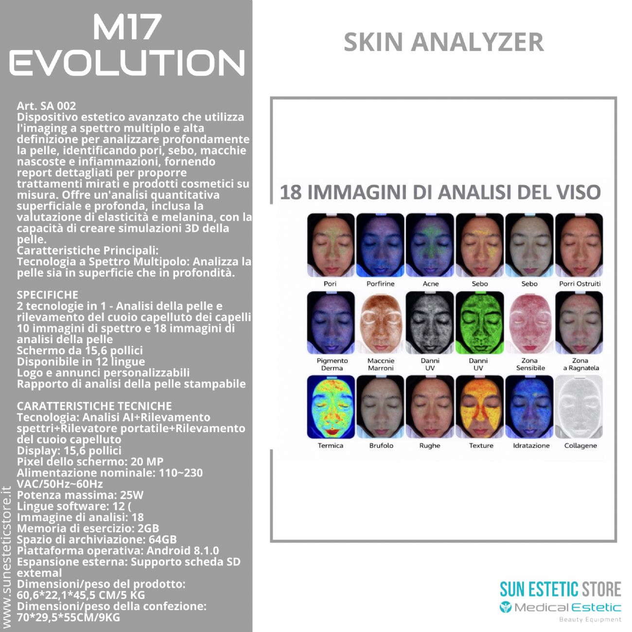 Skin Analyzer M17 Evolution analizzatore pelle e cuoio capelluto