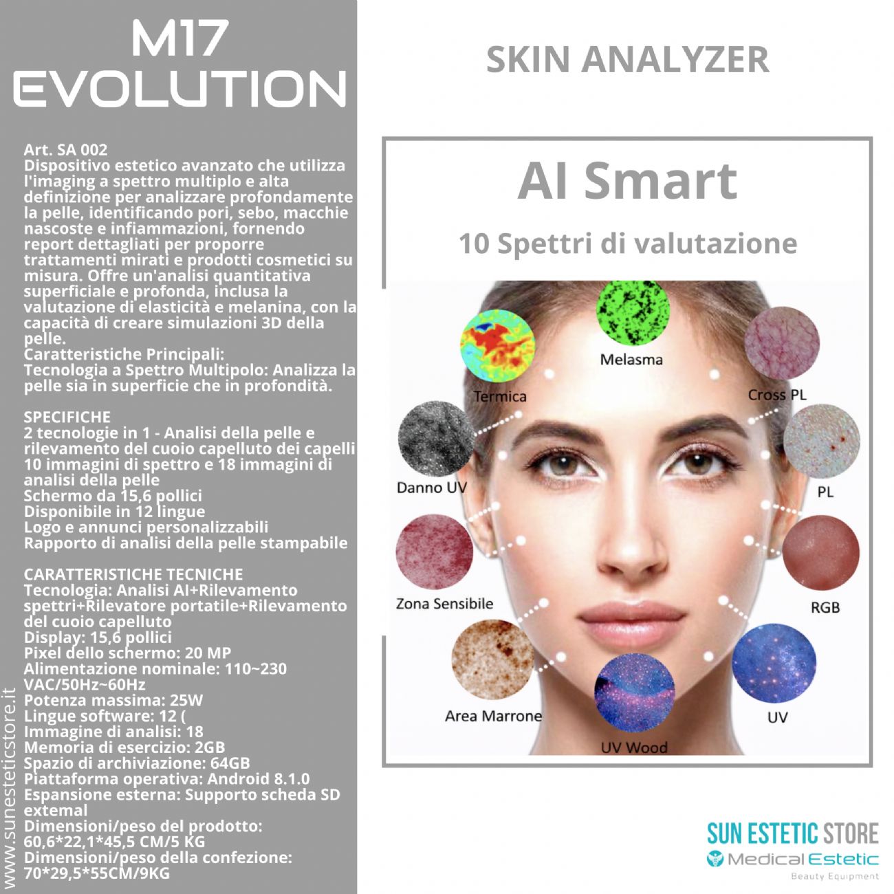 Skin Analyzer M17 Evolution analizzatore pelle e cuoio capelluto