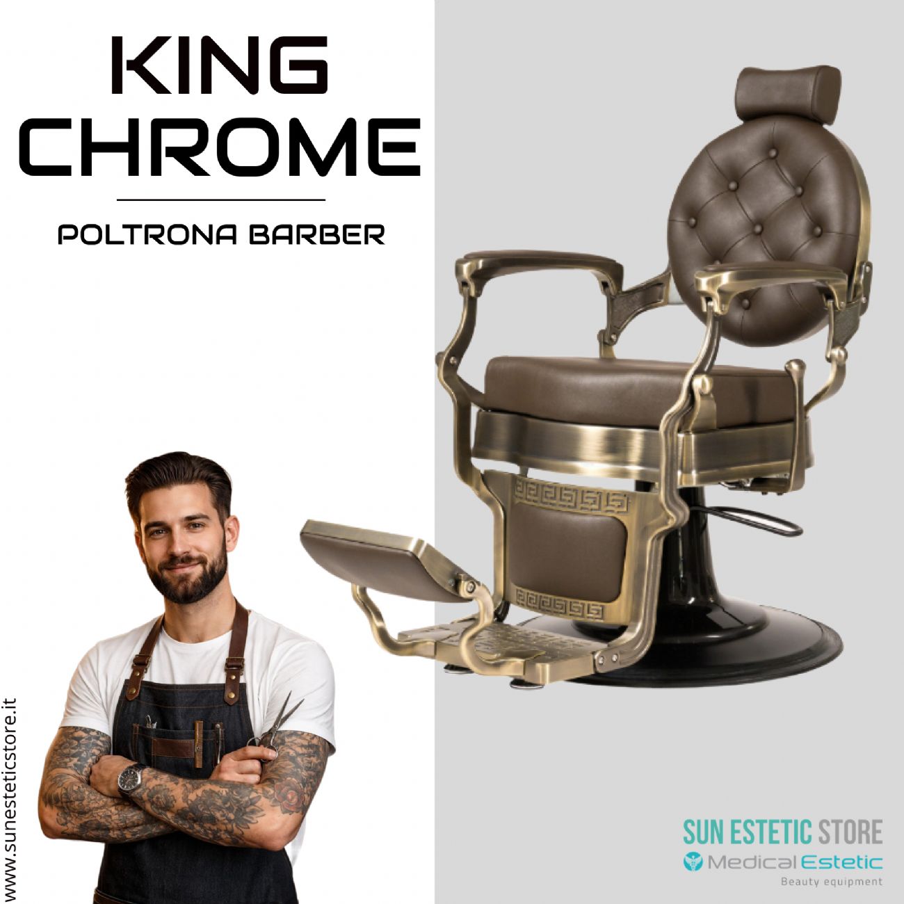 King Chrome poltrona barbiere barber shop