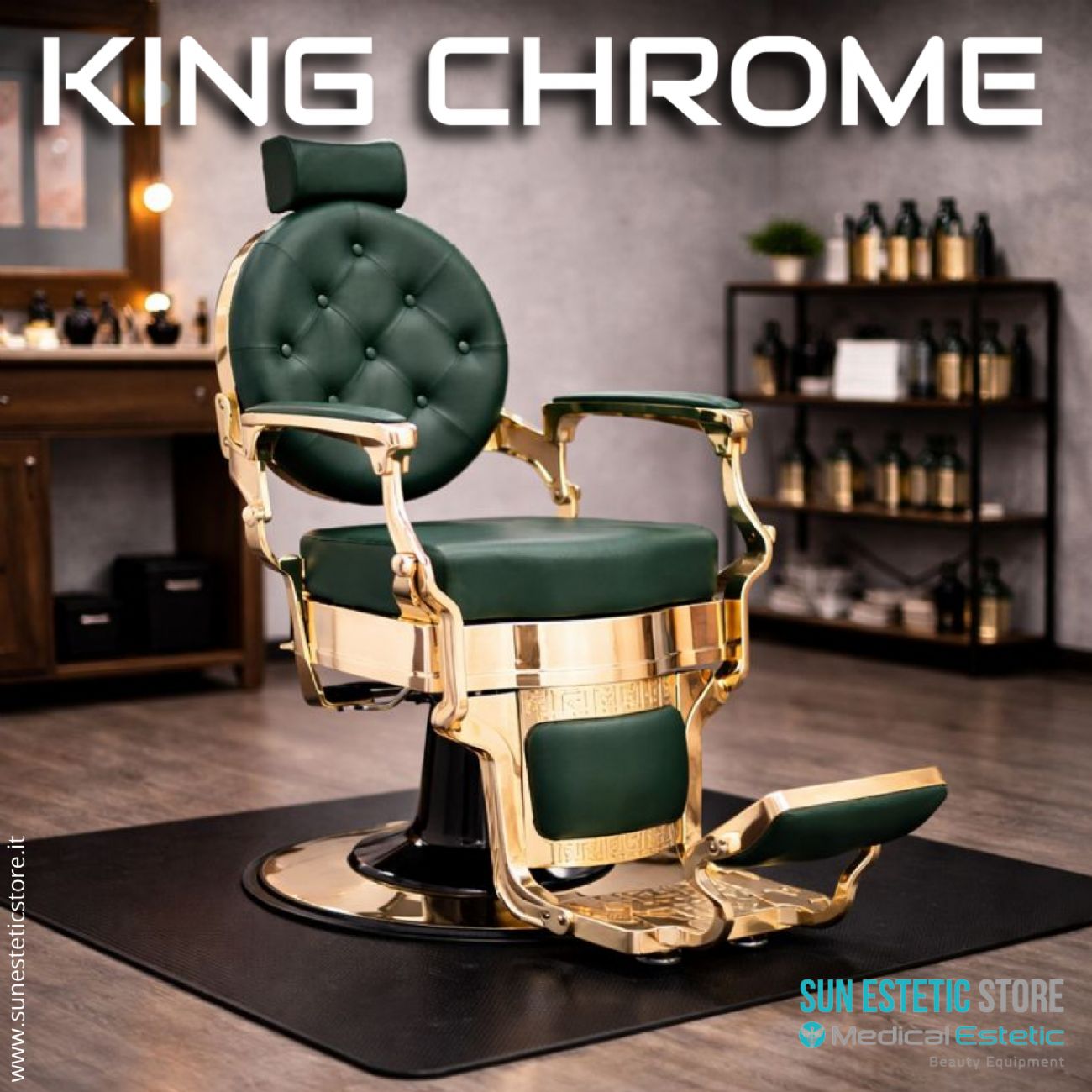 King Chrome poltrona barbiere barber shop