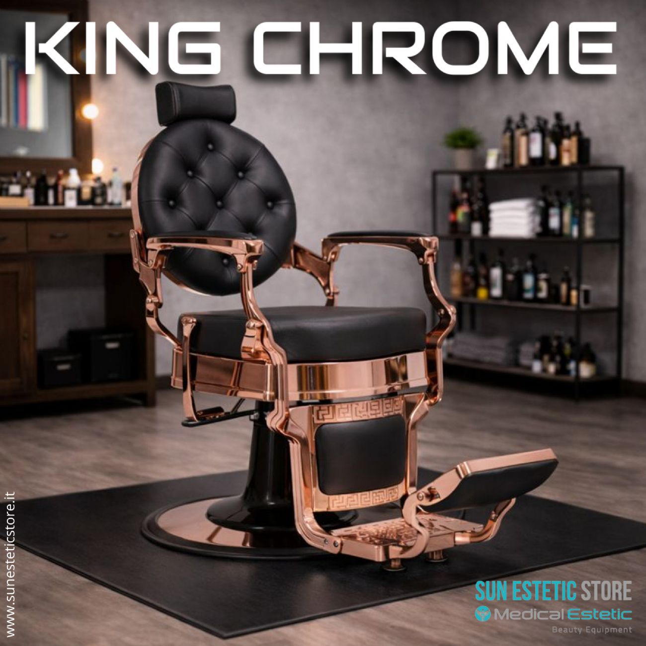 King Chrome poltrona barbiere barber shop