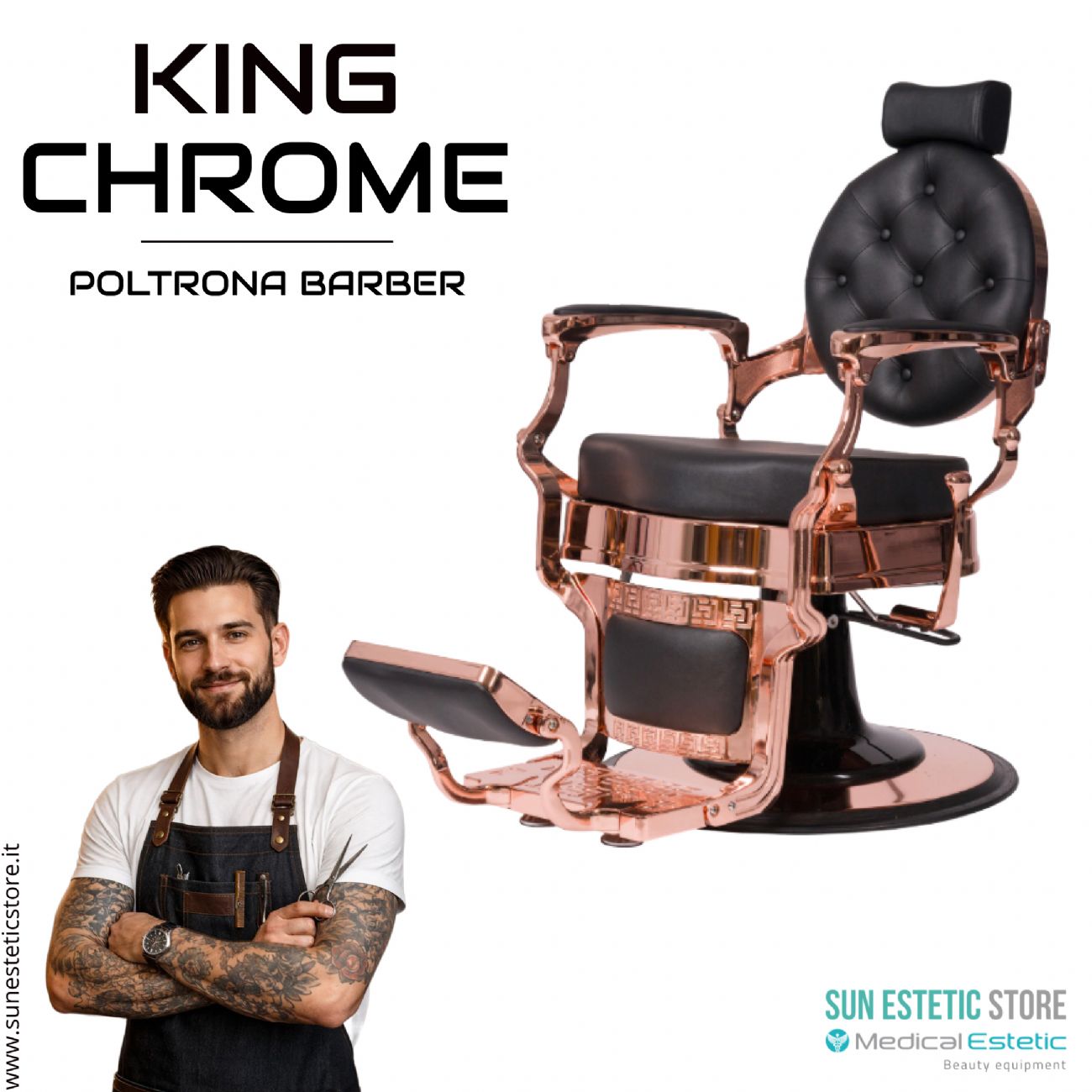 King Chrome poltrona barbiere barber shop