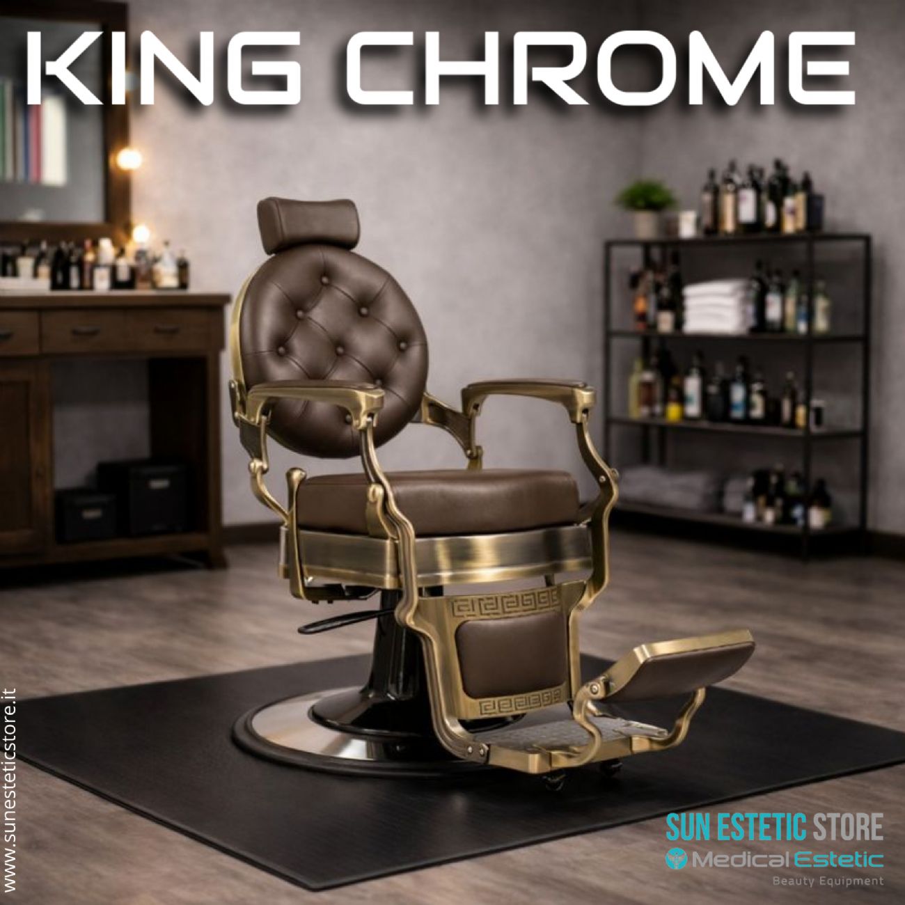 King Chrome poltrona barbiere barber shop