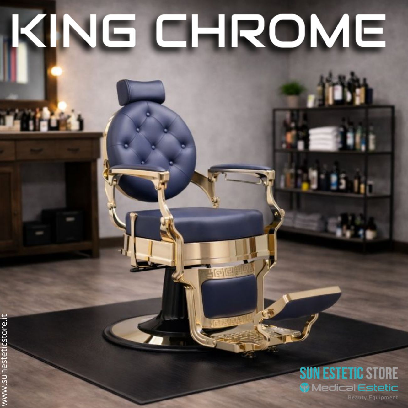 King Chrome poltrona barbiere barber shop