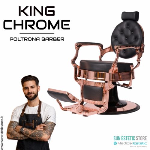 King Chrome poltrona barbiere barber shop