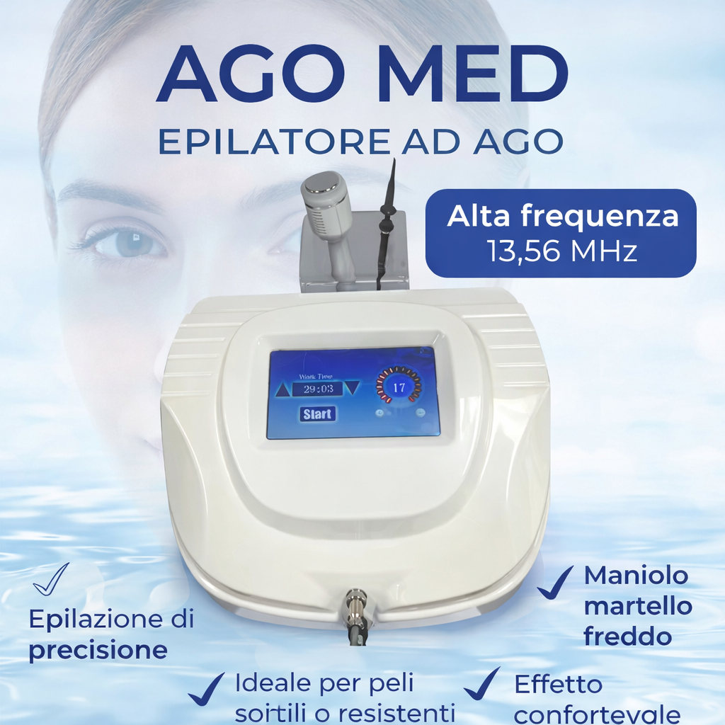 Ago Med elettropepilatore 2 in 1 ad elettrolisi con manipolo freddo