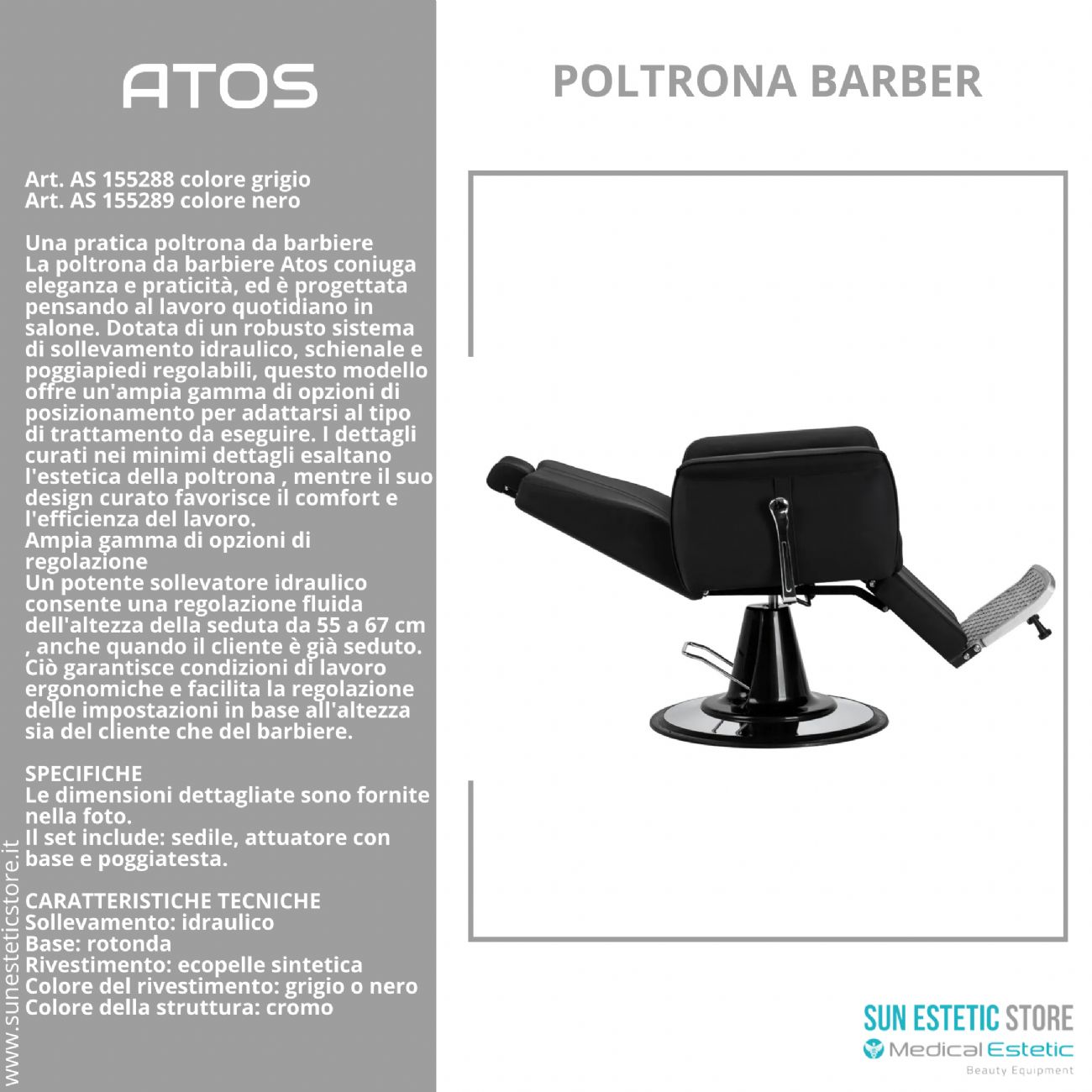 Atos poltrona parrucchiere barbiere barber shop
