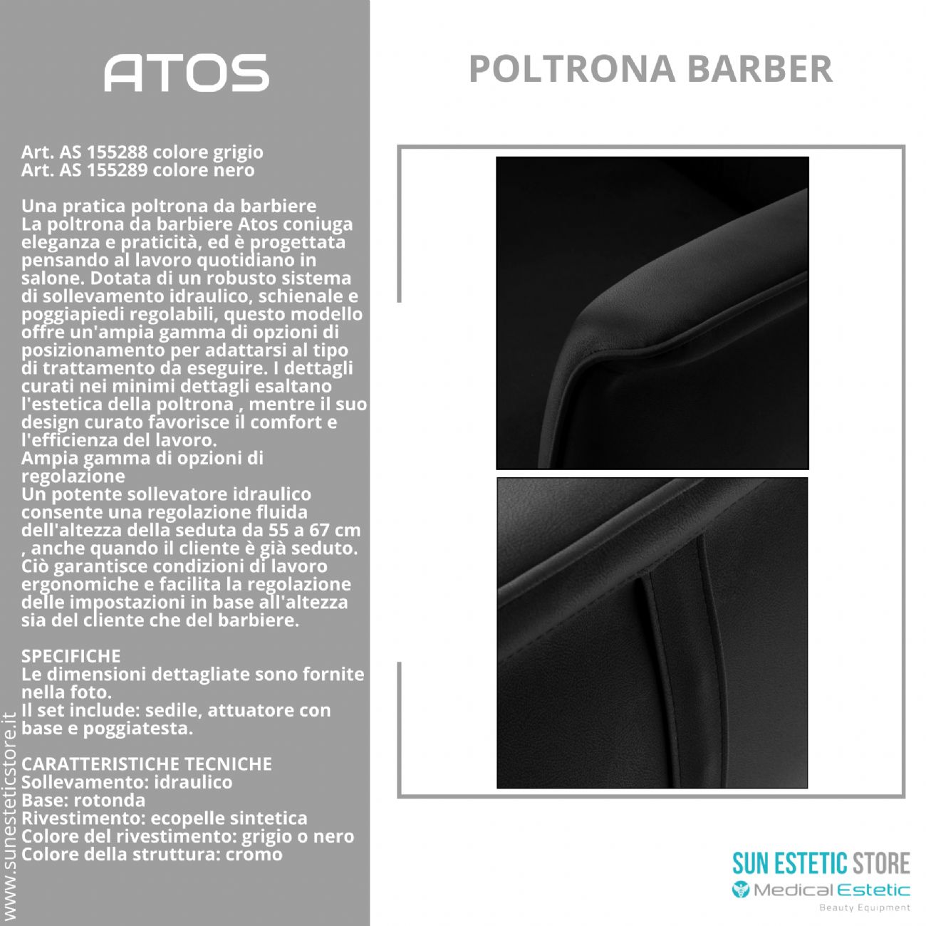 Atos poltrona parrucchiere barbiere barber shop
