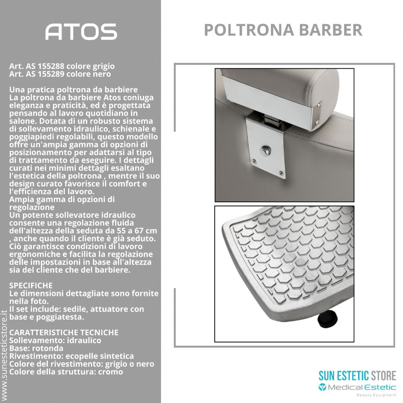Atos poltrona parrucchiere barbiere barber shop