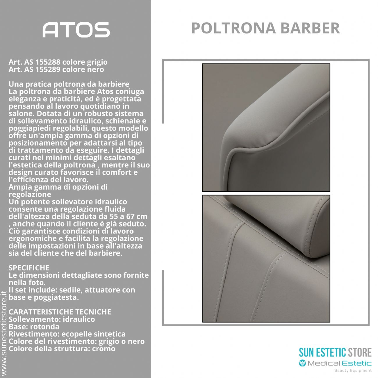 Atos poltrona parrucchiere barbiere barber shop