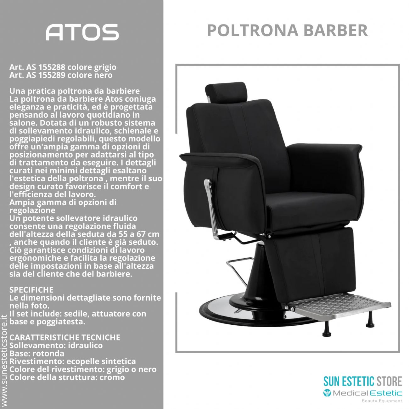 Atos poltrona parrucchiere barbiere barber shop