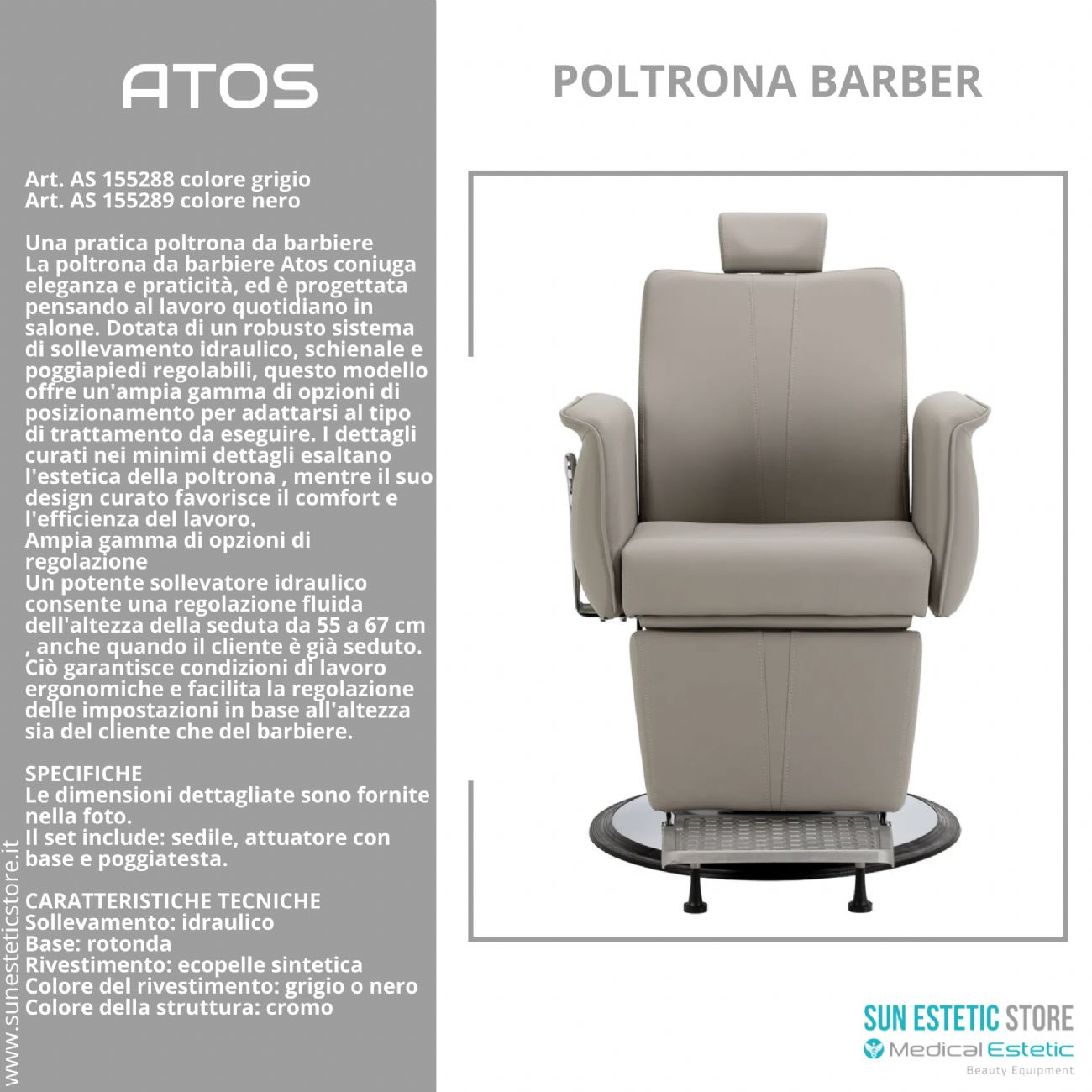Atos poltrona parrucchiere barbiere barber shop