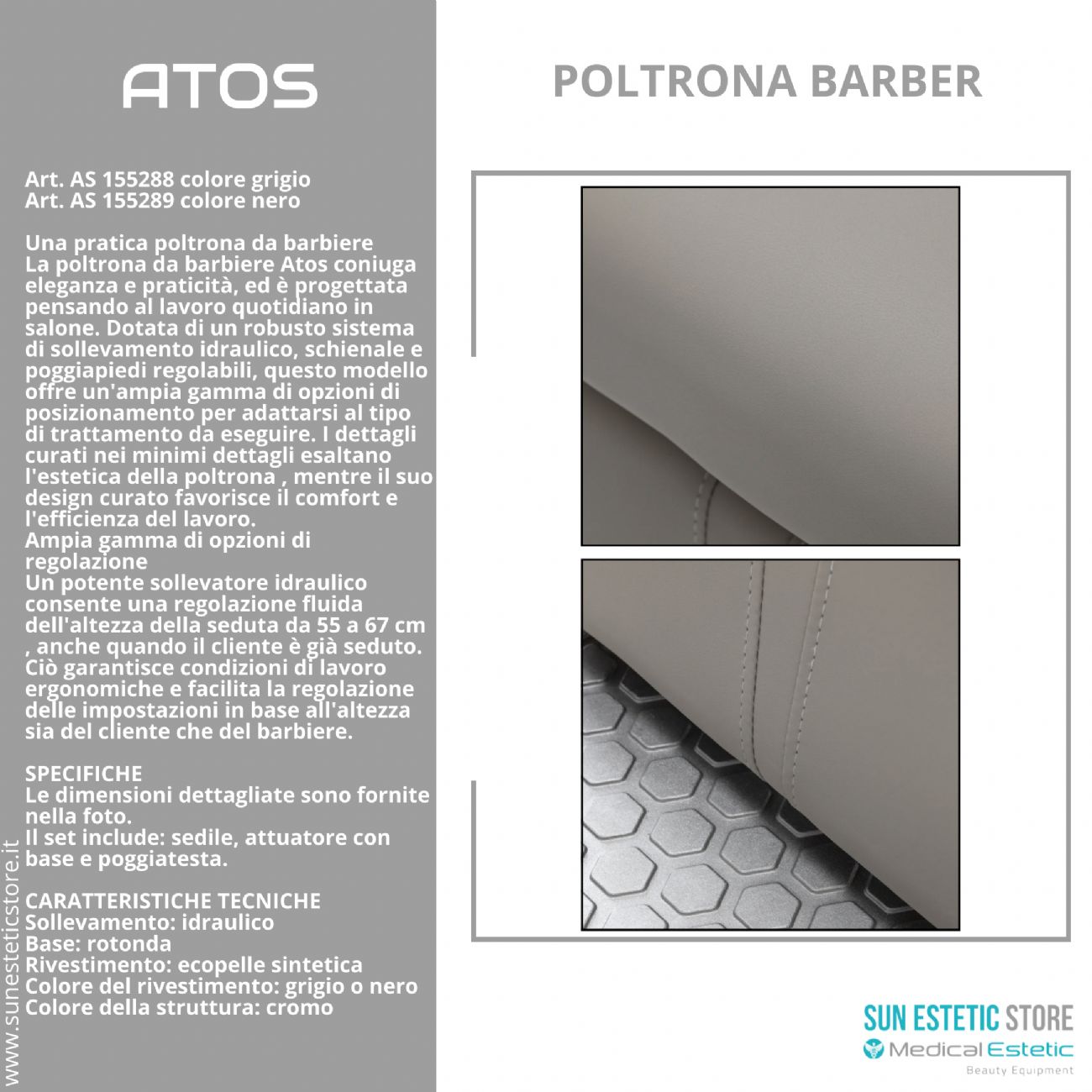 Atos poltrona parrucchiere barbiere barber shop